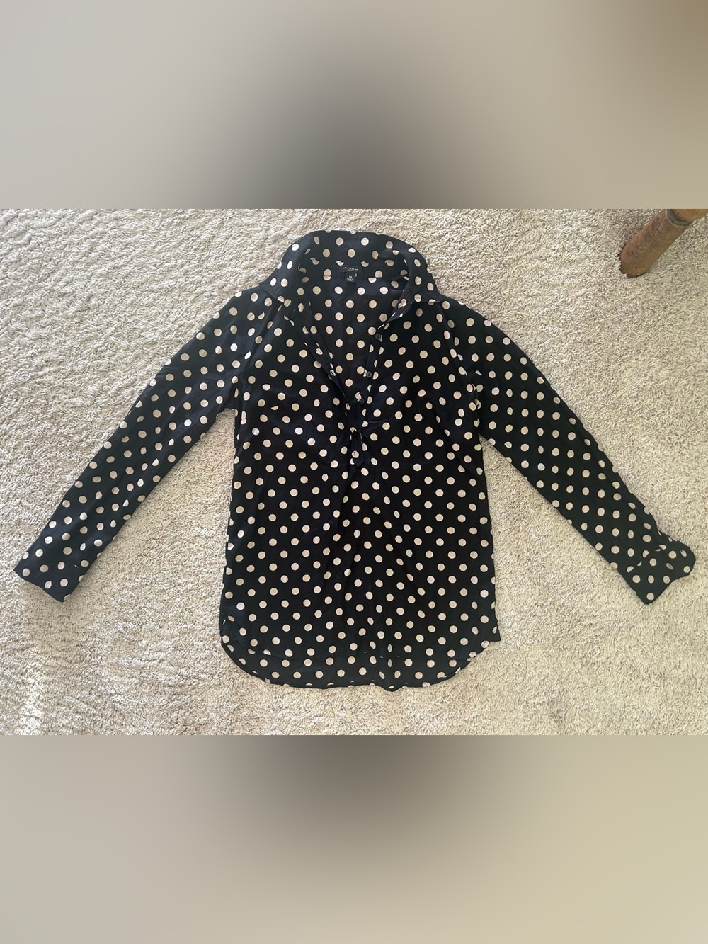 Ann Taylor Silk Blend Polka Dot Tunic Top, XS
